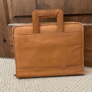 Genuine leather tan portfolio carrier/ organizer